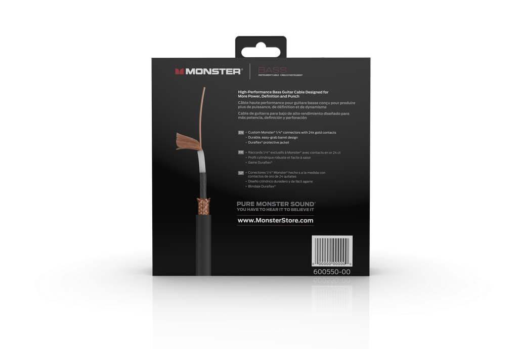 Monster® Prolink Monster Bass® Instrument Cable - Jack Mâle vers Jack Mâle Coudé 6,40m
