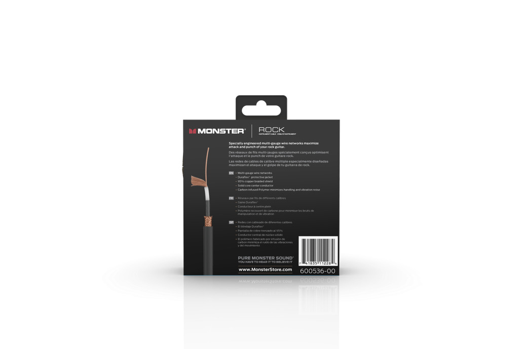 Monster® Prolink Rock Instrument Cable - Jack Mâle Coudé vers Jack Mâle Coudé PATCH 0,2m