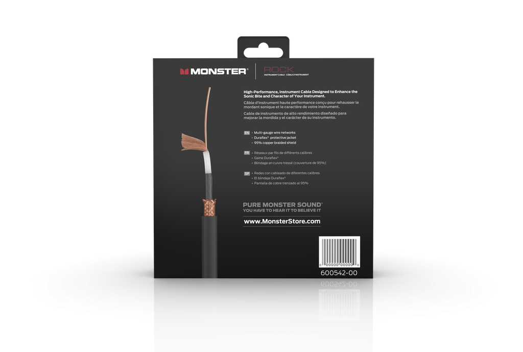 Monster® Prolink Rock Instrument Cable - Jack Mâle vers Jack Mâle Coudé 3,65m