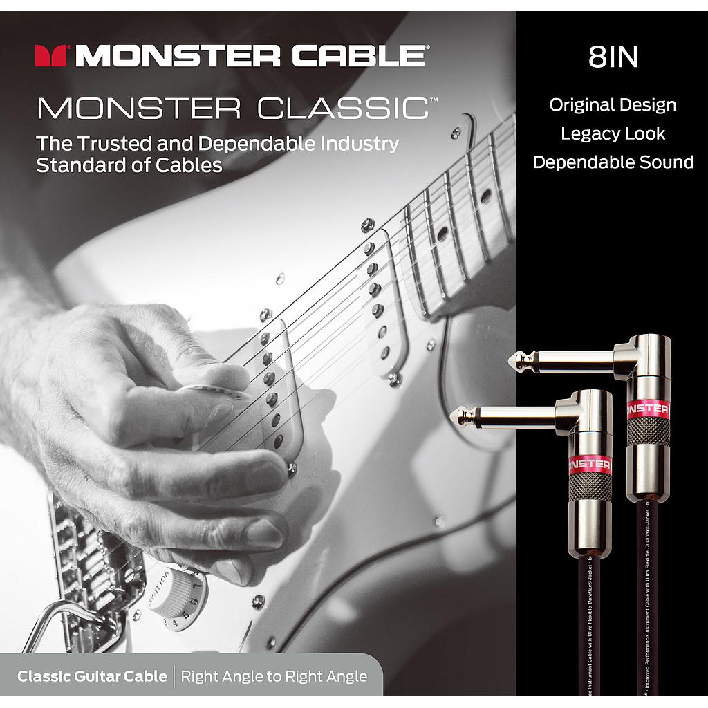 Monster® Prolink Monster Classic™ Instrument Cable - Jack Mâle Coudé vers Jack Mâle Coudé PATCH 0,2m