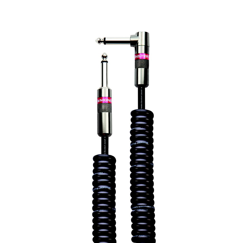 Monster® Prolink Monster Classic™ Instrument Cable - Cable Spiral Jack Mâle vers Jack Mâle Coudé 6,40m