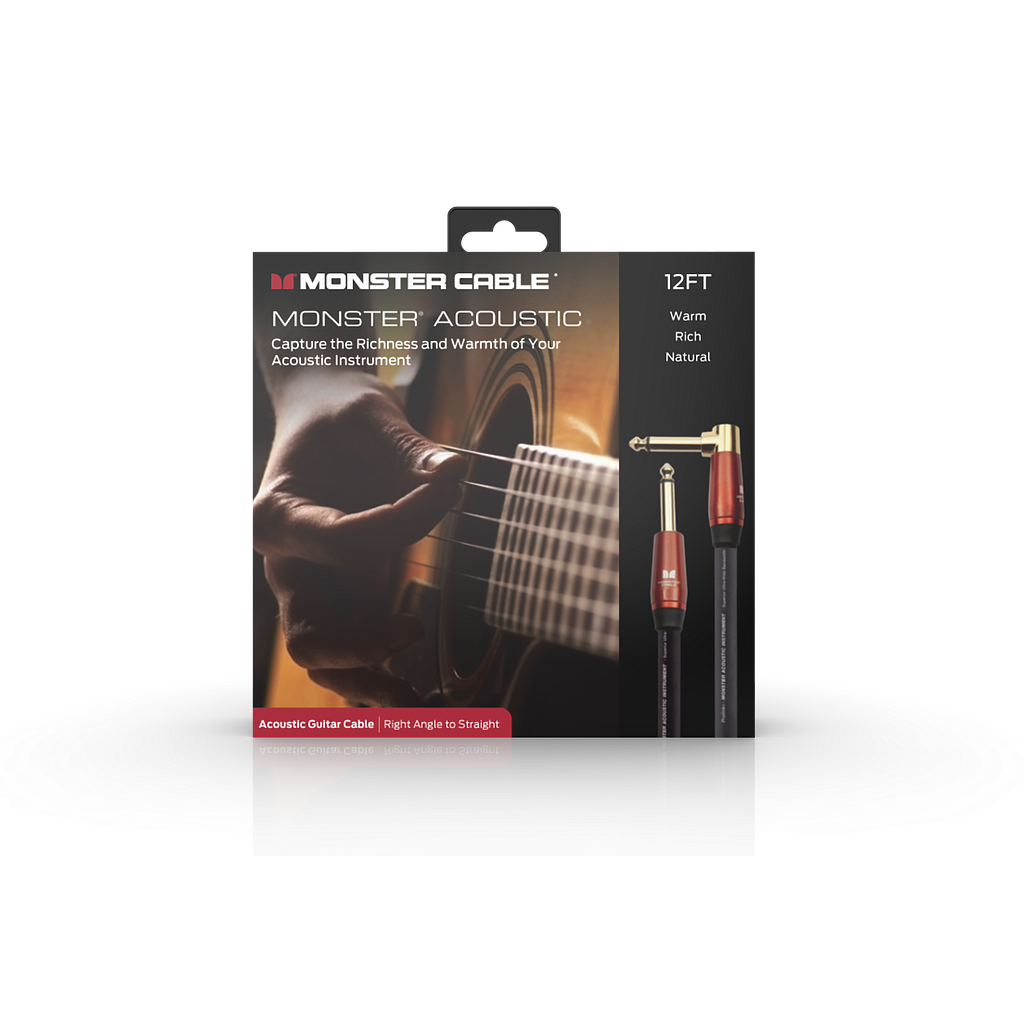 Monster® Prolink Acoustic Instrument Cable - Jack Mâle vers Jack Mâle Coudé 3,65m