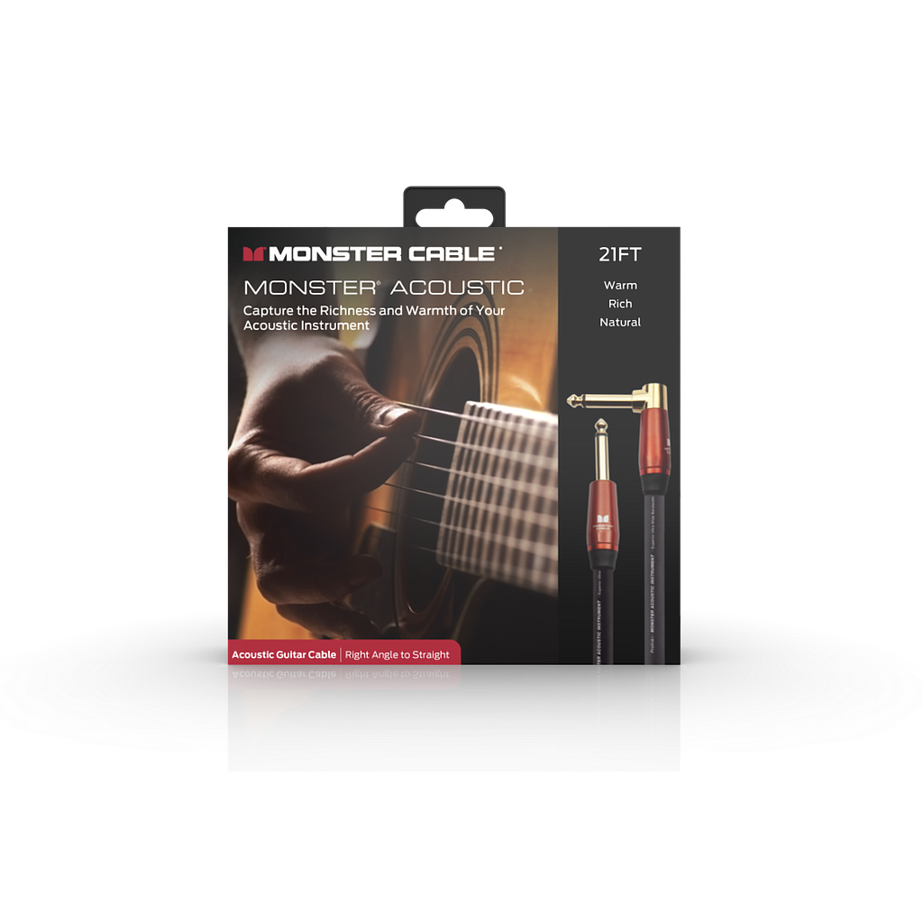 Monster® Prolink Acoustic Instrument Cable - Right Angle to Straight