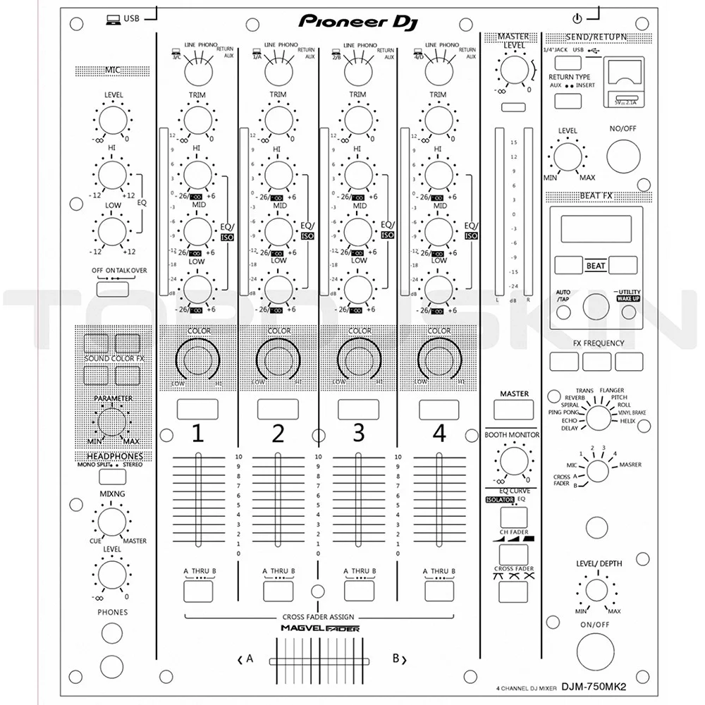 TOPDJSKIN PIONEER DJM 750 MK2 White