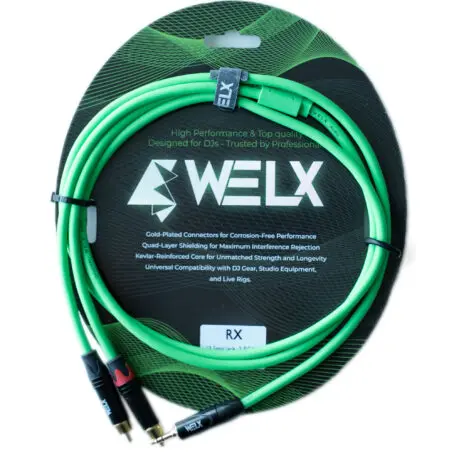 WELX RX - 1.5m  [X2 RCA / X1 Mini TRS] Green