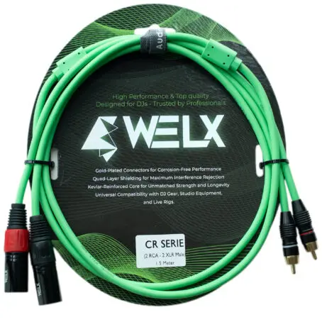 WELX CR 1.5m (1pcs) [X2 RCA-M / X2 XLR-m] Green