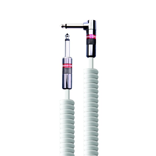 [600498-00] Monster® Prolink Monster Classic™ Instrument Cable - Cable Spiral Jack Mâle vers Jack Mâle Coudé 3,65m