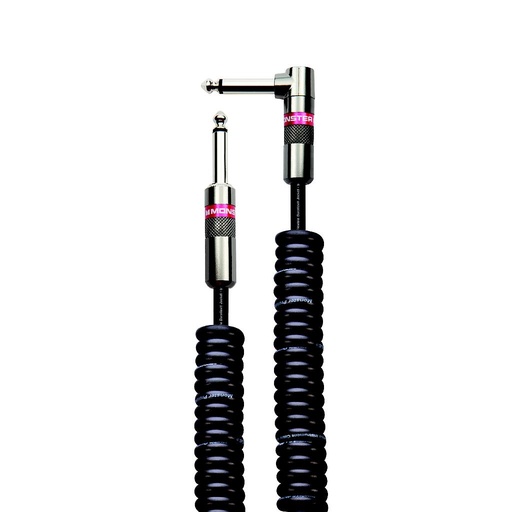 [600499-00] Monster® Prolink Monster Classic™ Instrument Cable - Cable Spiral Jack Mâle vers Jack Mâle Coudé 6,40m