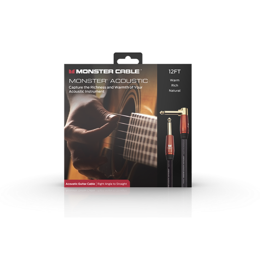 [600557-00] Monster® Prolink Acoustic Instrument Cable - Jack Mâle vers Jack Mâle Coudé 3,65m