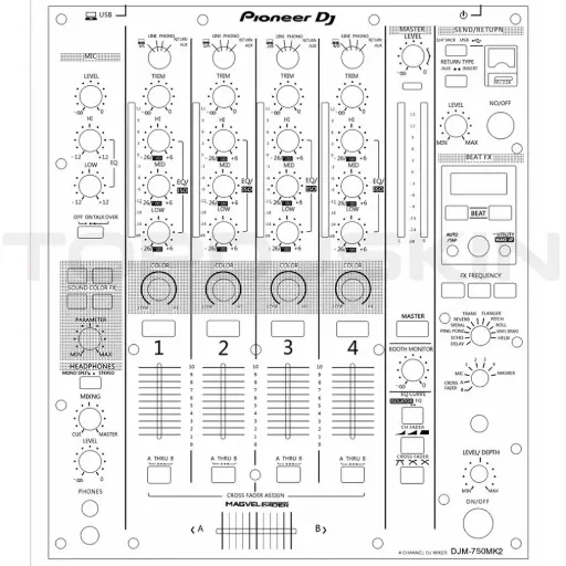 [TOPDJ750W] TOPDJSKIN PIONEER DJM 750 MK2 White