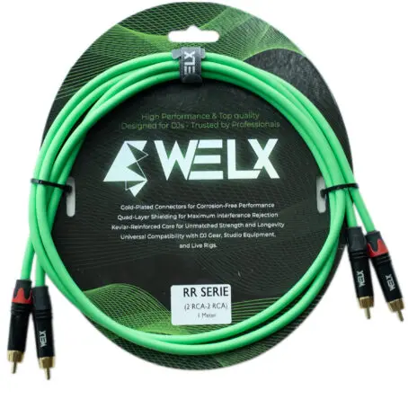 [WLXRR1] WELX RR - 1m (pair) [X2 RCA / X2 RCA] Green