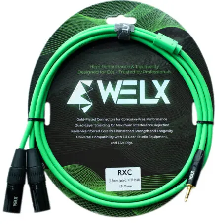 [WELXmdkk3yfk] WELX RXC - 1.5m  [X2 XLR-M / X1 Mini TRS] Green