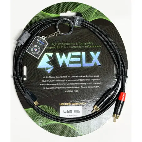 [WELXR6] WELX USB R6 / CRR (USB C- 2 RCA 1.5m) Black